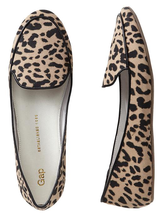 1 of 8 showing, with the color black leopard of product Printed canvas loafers