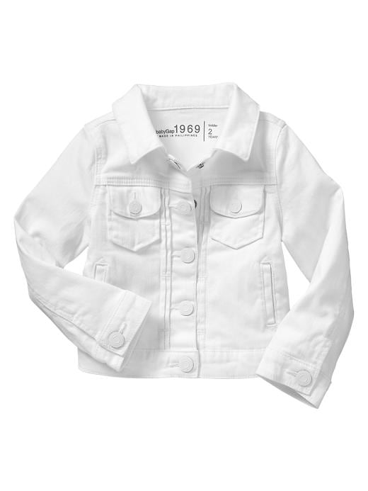 1 of 8 showing, with the color white of product White denim jacket