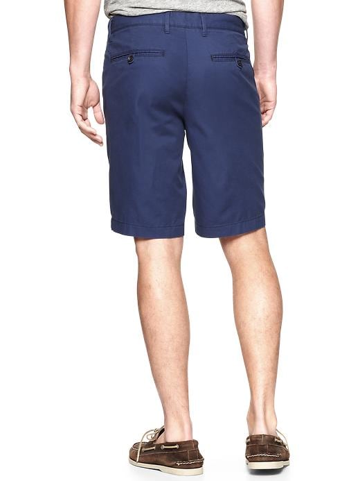 2 of 8 showing, with the color comet blue of product Classic flat front shorts (10")