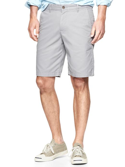 1 of 8 showing, with the color storm cloud of product Classic flat front shorts (10")
