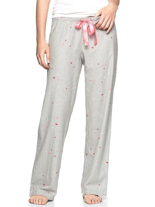 1 of 8 showing, with the color embroidered butterflies of product Flannel pajama pants