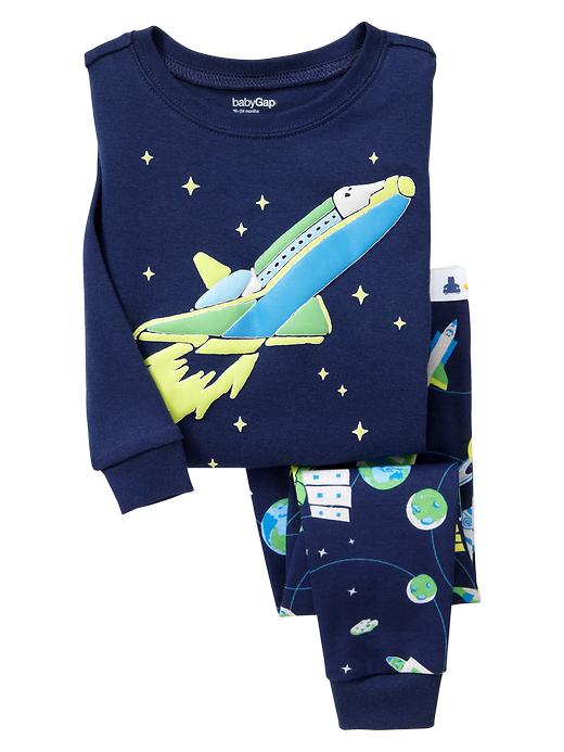 1 of 8 showing, with the color raw indigo of product Glow in the dark space sleep set
