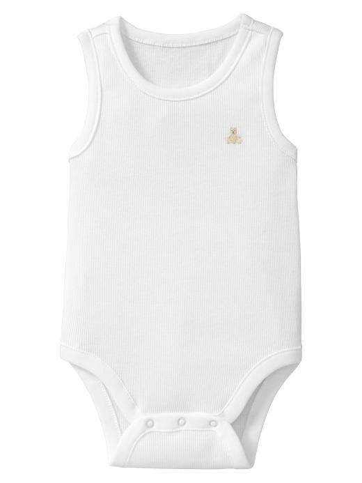 1 of 8 showing, with the color white of product Ribbed tank bodysuit
