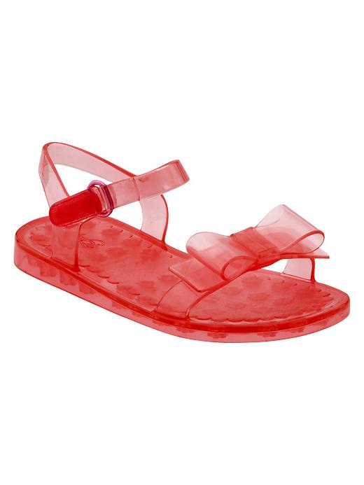 1 of 8 showing, with the color sassy pink of product Bow jelly sandals