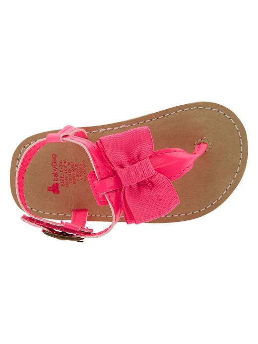 2 of 8 showing, with the color pink light of product T-strap bow sandals