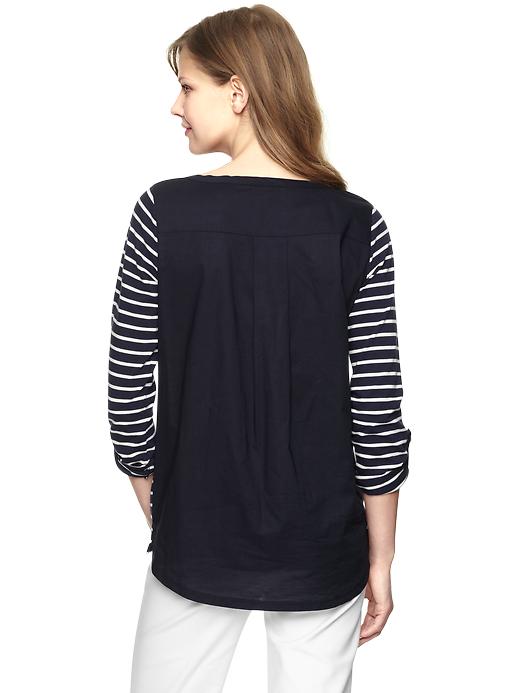 Stripe-solid boatneck top | Gap