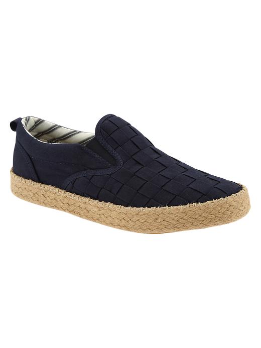 1 of 8 showing, with the color indigo of product Canvas espadrille slip-ons