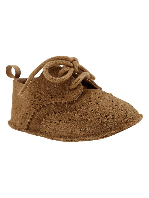 1 of 8 showing, with the color brown of product Suede oxford booties