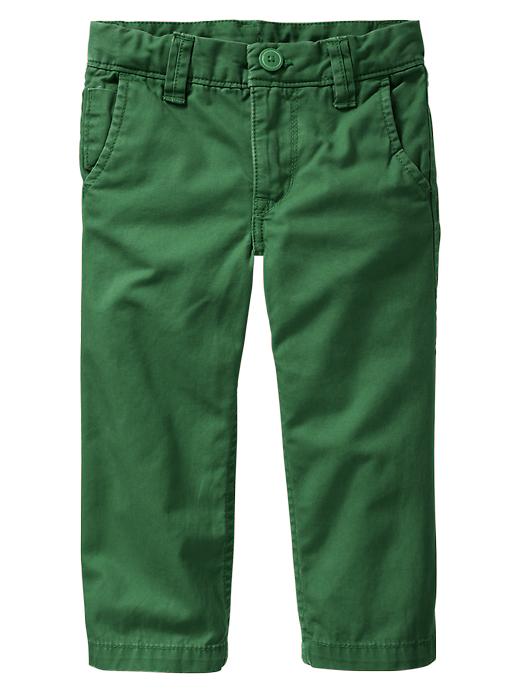 1 of 8 showing, with the color island palm of product Flat-front colored khakis