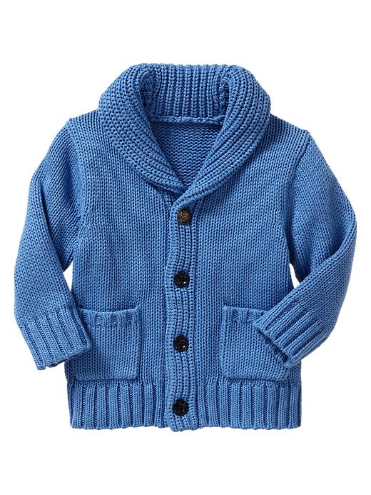 Ribbed shawl-collar sweater Gap