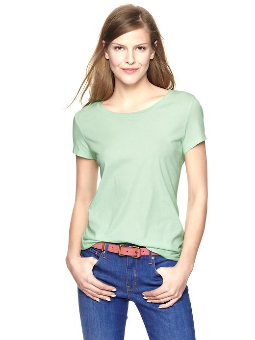 1 of 8 showing, with the color neon mint green of product Essential short-sleeve crew tee