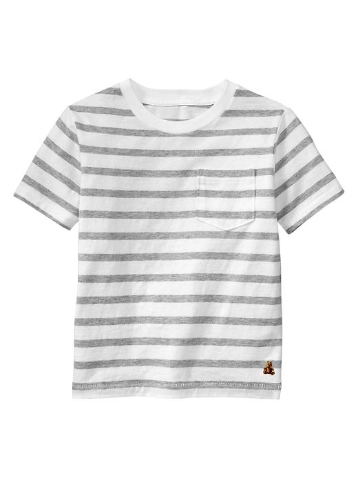 1 of 8 showing, with the color white of product Striped pocket T