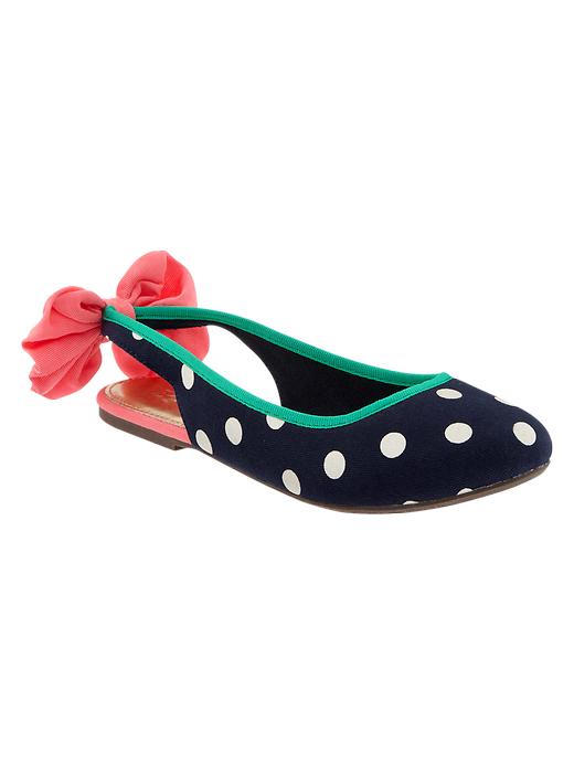 1 of 8 showing, with the color navy dot of product Polka dot slingback ballet flats