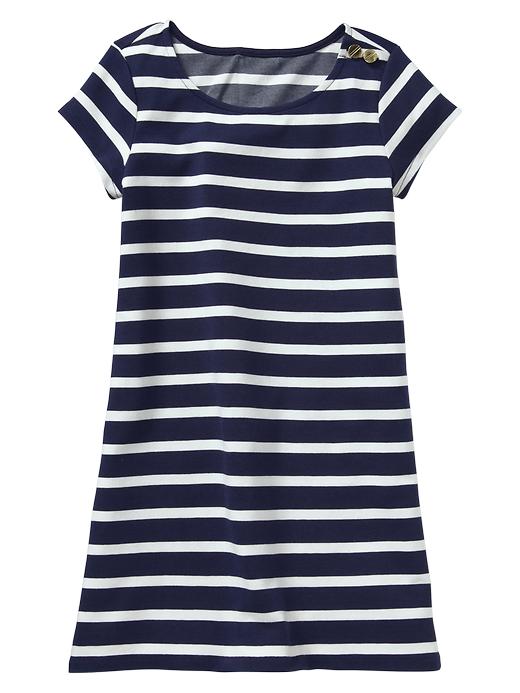 1 of 8 showing, with the color dark night of product Striped ponte dress