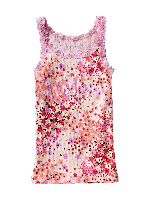 1 of 8 showing, with the color sakura pink of product Ribbed lace tank