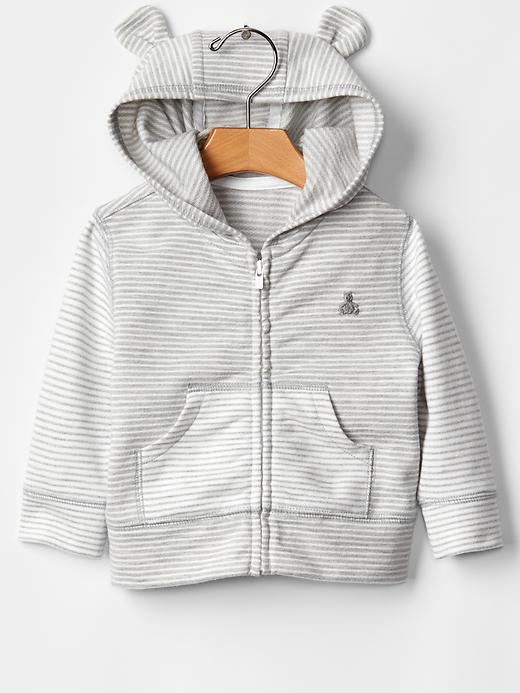 1 of 8 showing, with the color gray of product Favorite stripe bear hoodie