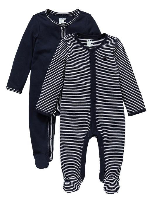 1 of 8 showing, with the color blue galaxy of product Favorite footed one-piece (2-pack)
