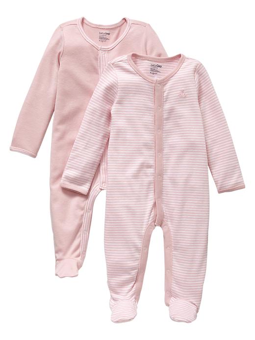 1 of 8 showing, with the color pure pink of product Favorite footed one-piece (2-pack)