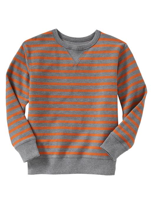 1 of 8 showing, with the color grey_orange of product French terry striped pullover