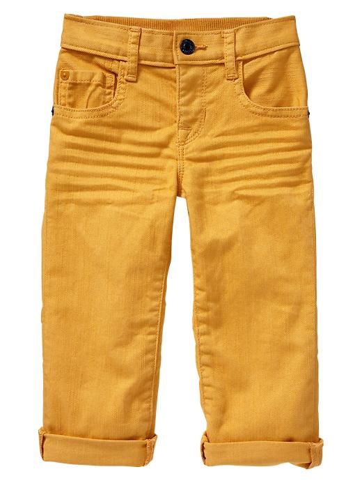 1 of 8 showing, with the color gold plate of product Straight fit colored jeans