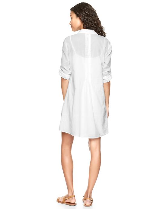 2 of 8 showing, with the color white of product Embroidered pintuck dress