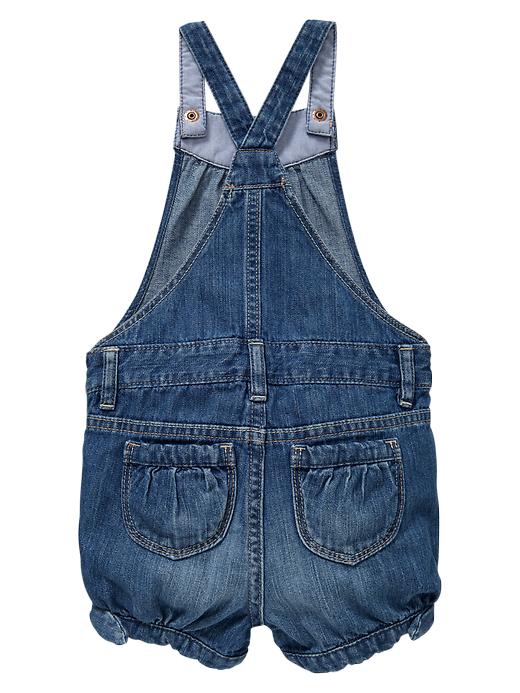 2 of 8 showing, with the color indigo of product Denim overall shorts