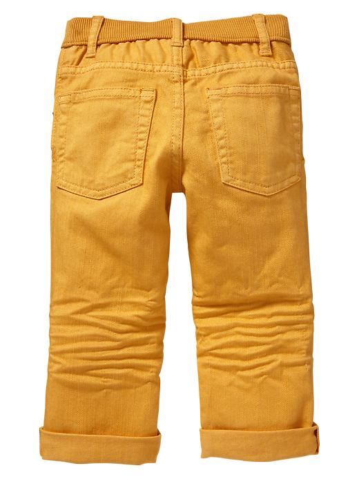 2 of 8 showing, with the color gold plate of product Straight fit colored jeans