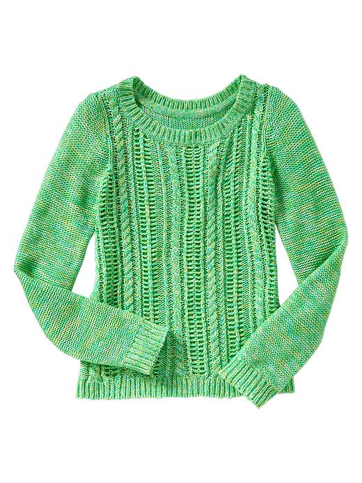 1 of 8 showing, with the color marled blue of product Marled cable sweater