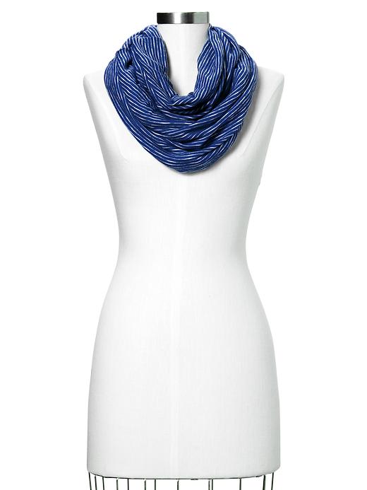 1 of 8 showing, with the color becca blue of product Striped knit cowlneck scarf