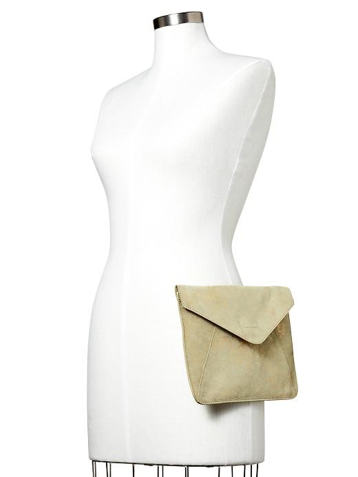 View large product image 2 of 2. Leather envelope clutch