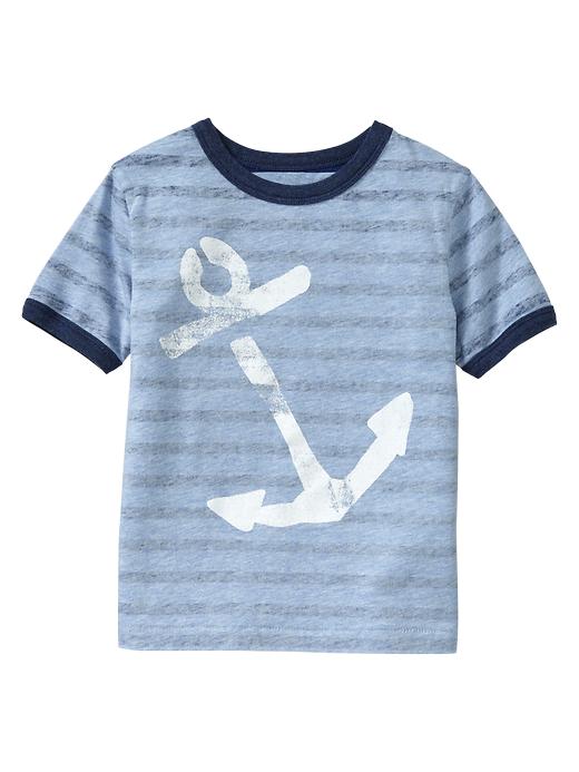 1 of 8 showing, with the color light heather blue of product Striped graphic T