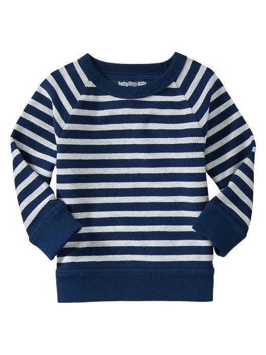1 of 8 showing, with the color blue noir of product Striped terry pullover