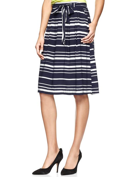 View large product image 1 of 1. Stripey tie-waist skirt