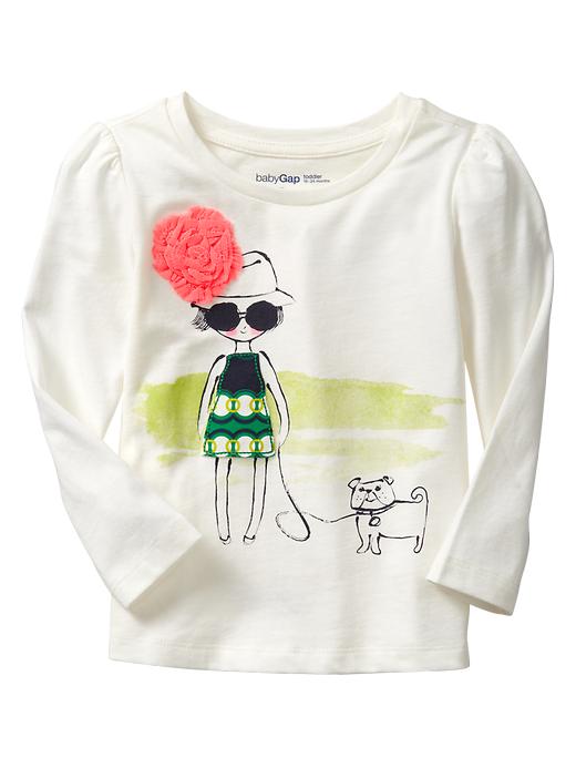 1 of 8 showing, with the color girl of product Long-sleeve embellished graphic T