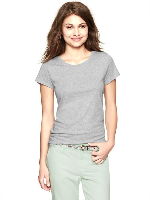 1 of 8 showing, with the color heather gray of product Essential short-sleeve crew tee