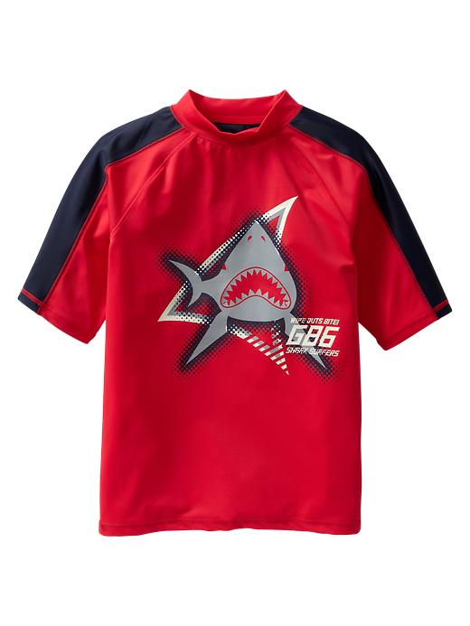 1 of 8 showing, with the color pure red of product Graphic stripe rashguard