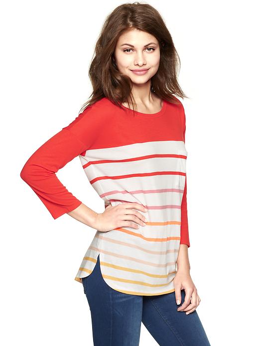 1 of 8 showing, with the color diva pink of product Luxe jersey striped top