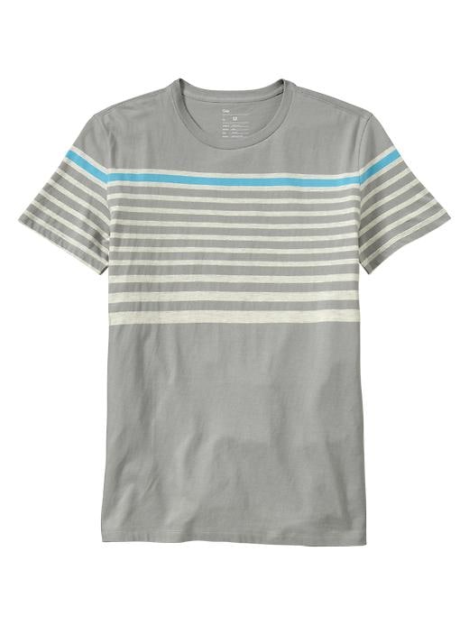 1 of 8 showing, with the color gray of product Essential chest stripe T