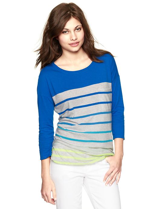 1 of 8 showing, with the color blue streak of product Luxe jersey striped top