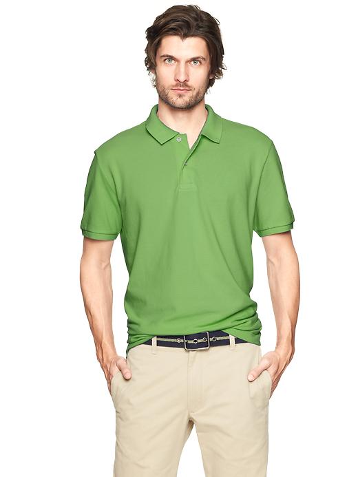 1 of 8 showing, with the color pixie green of product Modern pique polo