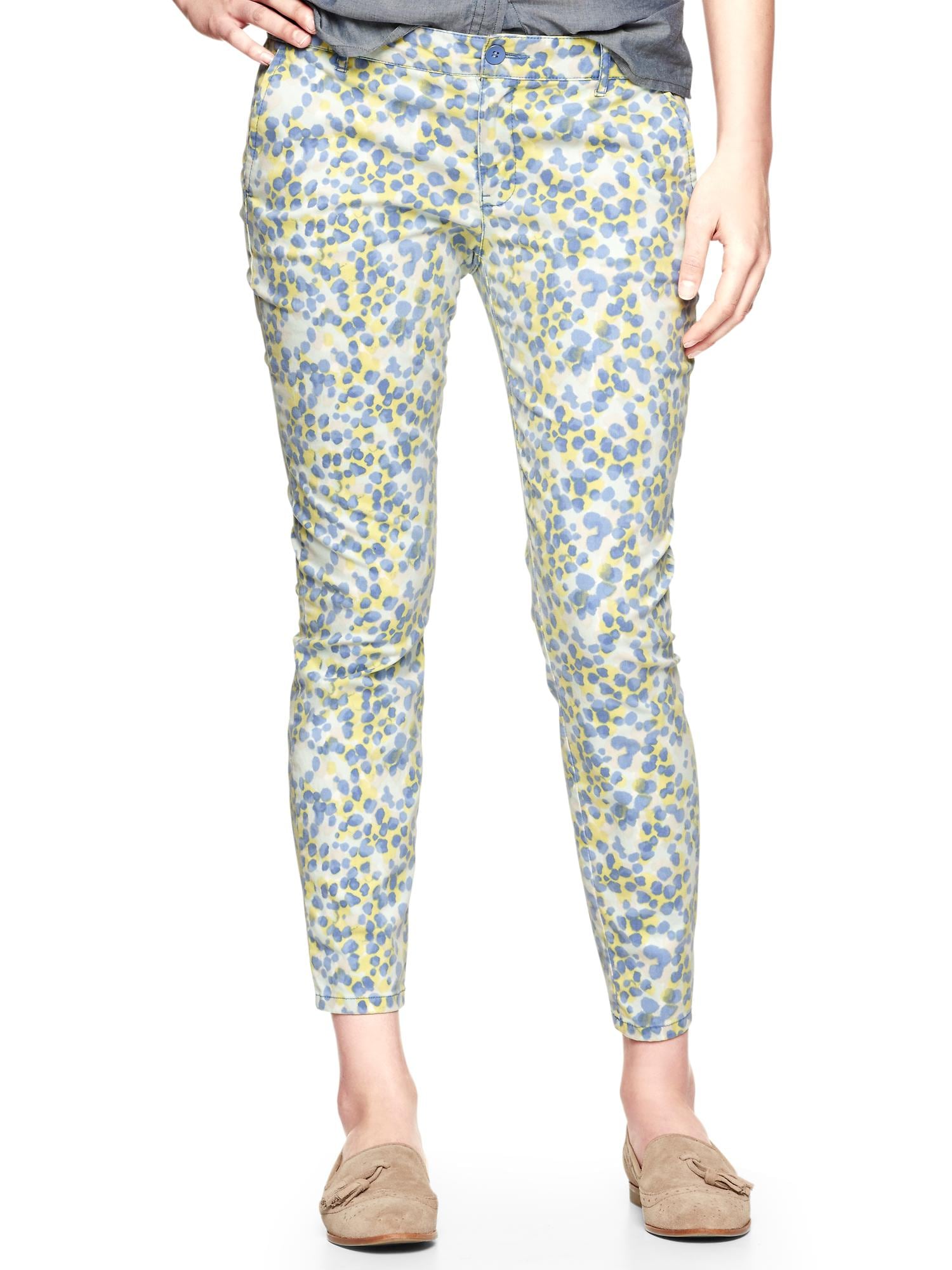 Printed skinny mini skimmer khakis Gap