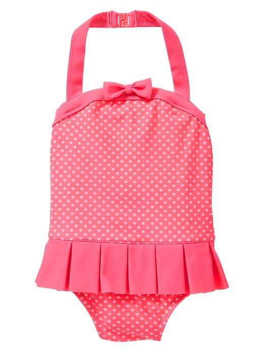 1 of 8 showing, with the color pink dot of product Pleated skirt one-piece