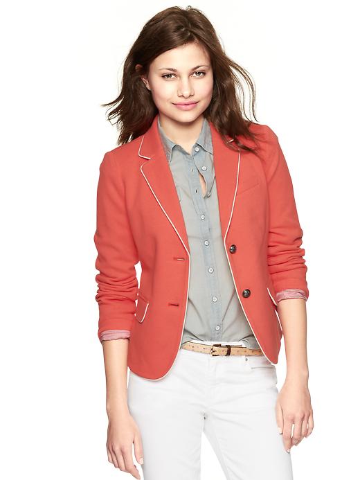 1 of 8 showing, with the color fire coral of product Pique academy blazer