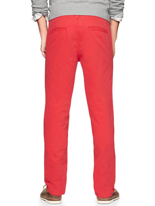2 of 8 showing, with the color hula red of product Lived-in straight khaki