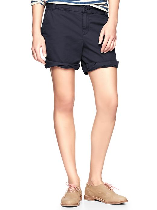 1 of 8 showing, with the color dark night of product Boyfriend roll-up shorts