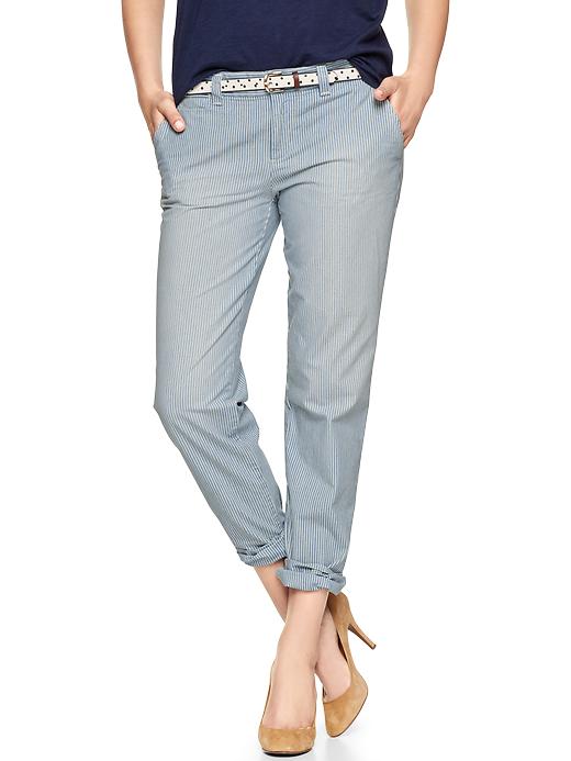 1 of 8 showing, with the color railroad stripe of product Railroad-stripe broken-in straight khakis