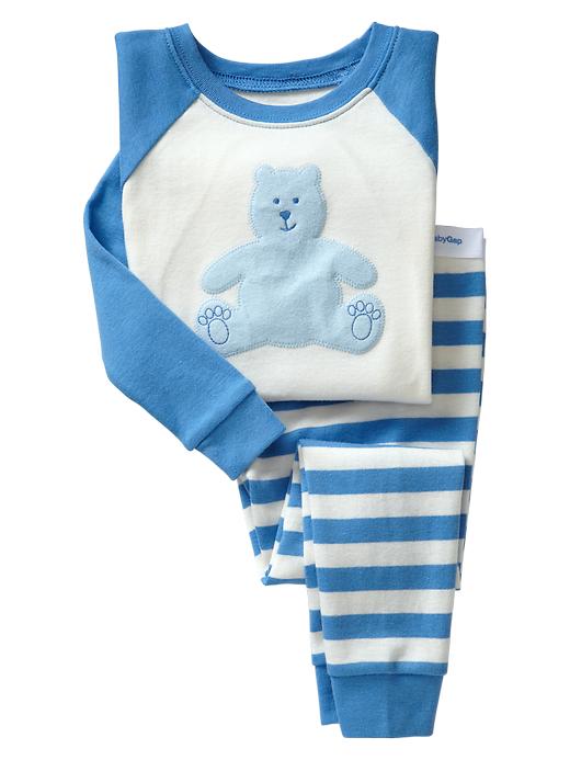 1 of 8 showing, with the color new french blue of product Brannan bear raglan sleep set