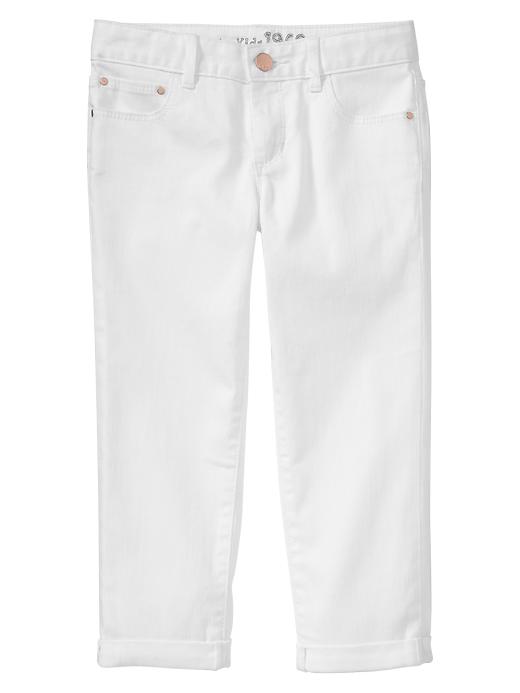 1 of 8 showing, with the color white denim of product 1969 white super skinny capri jeans