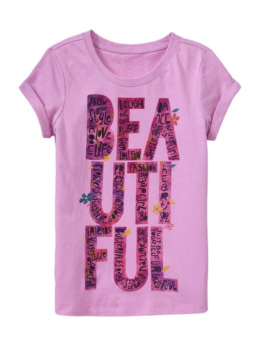 1 of 8 showing, with the color purple orchid of product Cuffed graphic T