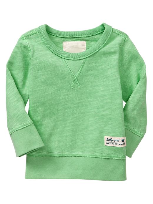 1 of 8 showing, with the color bright aloe of product Slub crewneck pullover